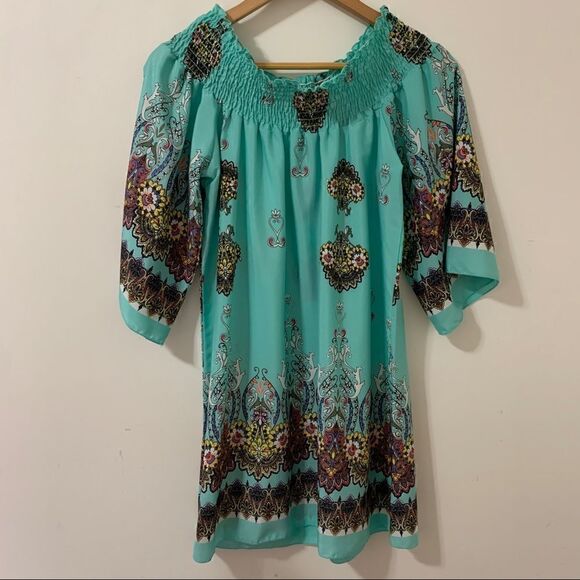 Love Culture Off the Shoulder Dress Style# 03224 M - Picture 2 of 4